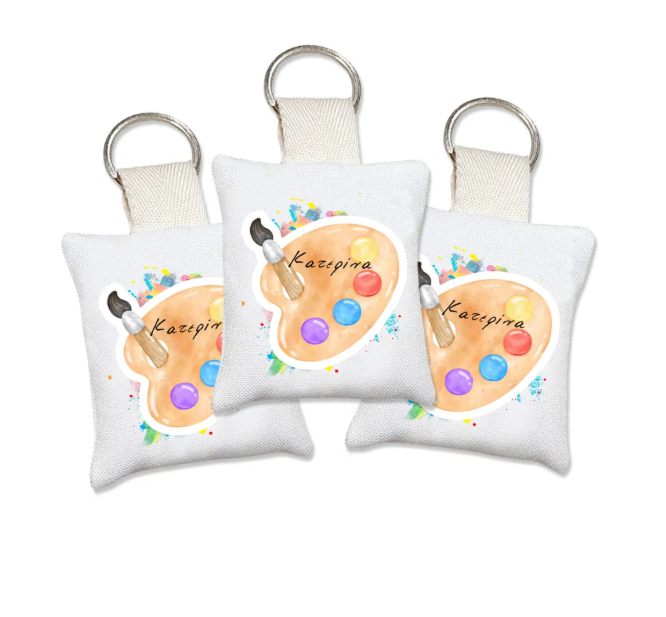 Μαξιλαράκι μπρελόκ παλέτα ζωγραφικής αναμνηστικό δώρο για πάρτι ή παιδική μπομπονιέρα